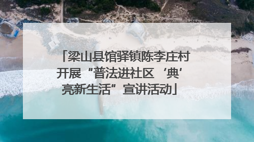 梁山县馆驿镇陈李庄村开展“普法进社区‘典’亮新生活”宣讲活动