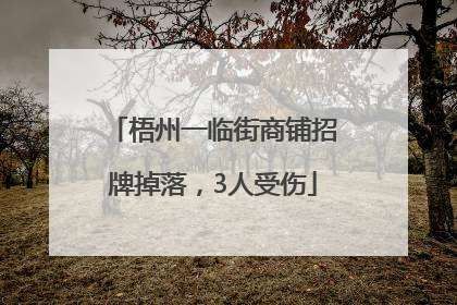 梧州一临街商铺招牌掉落，3人受伤