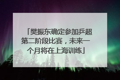 樊振东确定参加乒超第二阶段比赛，未来一个月将在上海训练