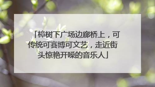 樟树下广场边廊桥上，可传统可赛博可文艺，走近街头惊艳开嗓的音乐人