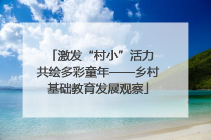 激发“村小”活力 共绘多彩童年——乡村基础教育发展观察