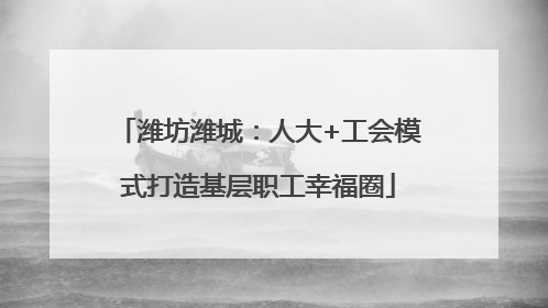 潍坊潍城：人大+工会模式打造基层职工幸福圈