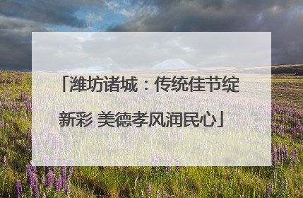 潍坊诸城：传统佳节绽新彩 美德孝风润民心