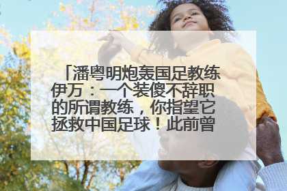 潘粤明炮轰国足教练伊万：一个装傻不辞职的所谓教练，你指望它拯救中国足球！此前曾多次发文评价国足
