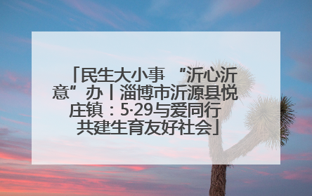 民生大小事 “沂心沂意”办丨淄博市沂源县悦庄镇：5·29与爱同行 共建生育友好社会