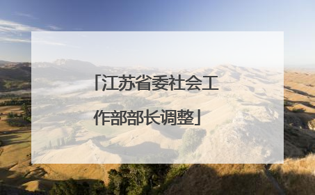 江苏省委社会工作部部长调整