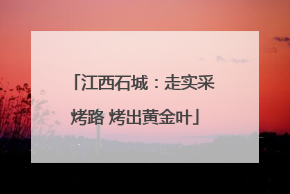 江西石城：走实采烤路 烤出黄金叶