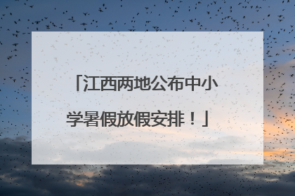 江西两地公布中小学暑假放假安排！