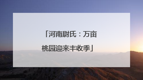 河南尉氏：万亩桃园迎来丰收季