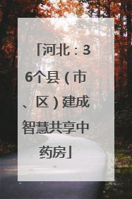 河北：36个县（市、区）建成智慧共享中药房