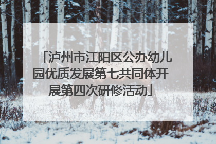 泸州市江阳区公办幼儿园优质发展第七共同体开展第四次研修活动