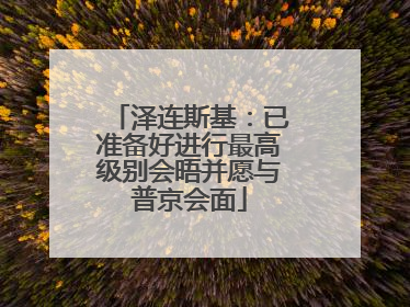 泽连斯基：已准备好进行最高级别会晤并愿与普京会面