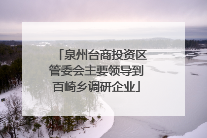 泉州台商投资区管委会主要领导到百崎乡调研企业