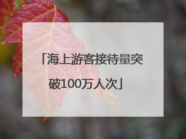 海上游客接待量突破100万人次