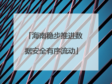 海南稳步推进数据安全有序流动