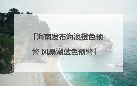 海南发布海浪橙色预警 风暴潮蓝色预警