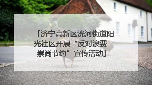 济宁高新区洸河街道阳光社区开展“反对浪费 崇尚节约”宣传活动