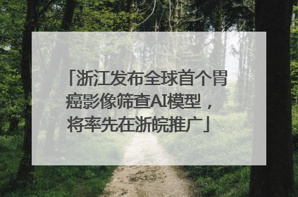 浙江发布全球首个胃癌影像筛查AI模型，将率先在浙皖推广