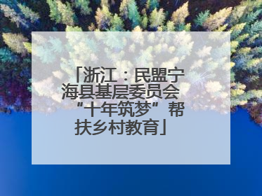 浙江：民盟宁海县基层委员会“十年筑梦”帮扶乡村教育