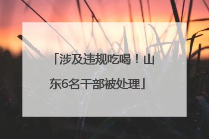涉及违规吃喝！山东6名干部被处理
