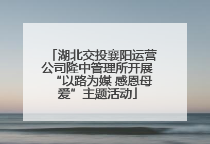 湖北交投襄阳运营公司隆中管理所开展“以路为媒 感恩母爱”主题活动