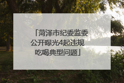 菏泽市纪委监委公开曝光4起违规吃喝典型问题