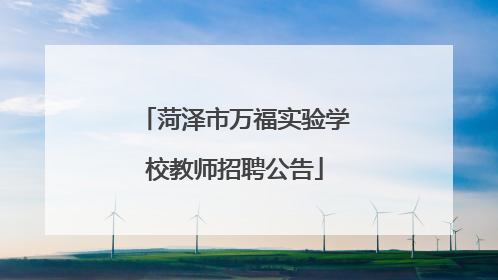 菏泽市万福实验学校教师招聘公告