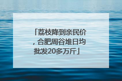 荔枝降到亲民价，合肥周谷堆日均批发20多万斤