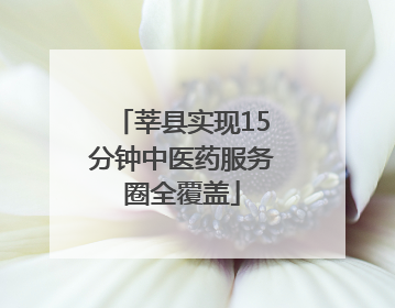 莘县实现15分钟中医药服务圈全覆盖