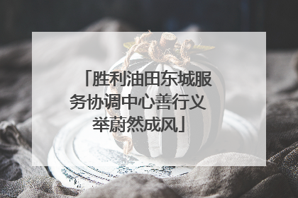胜利油田东城服务协调中心善行义举蔚然成风