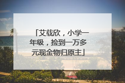 艾载欣，小学一年级，捡到一万多元现金物归原主