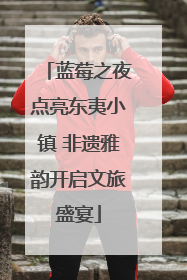 蓝莓之夜点亮东夷小镇 非遗雅韵开启文旅盛宴
