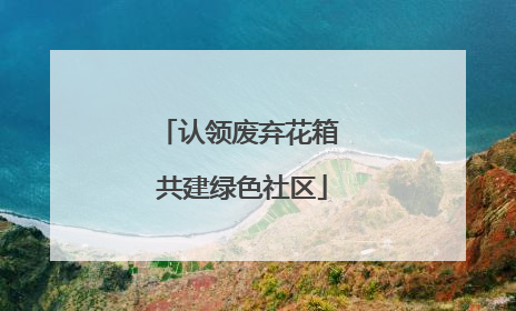 认领废弃花箱 共建绿色社区