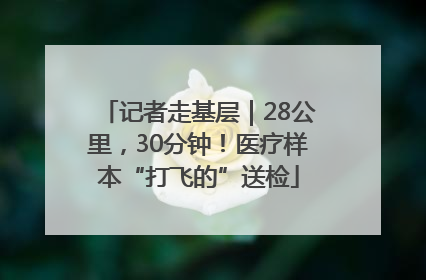 记者走基层｜28公里，30分钟！医疗样本“打飞的”送检