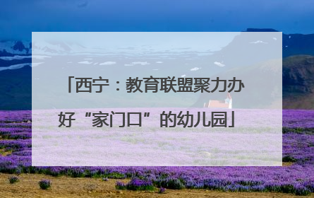 西宁：教育联盟聚力办好“家门口”的幼儿园
