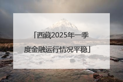 西藏2025年一季度金融运行情况平稳