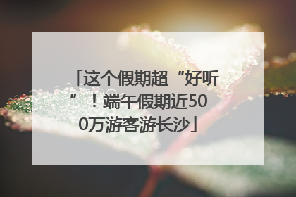 这个假期超“好听”！端午假期近500万游客游长沙