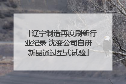 辽宁制造再度刷新行业纪录 沈变公司自研新品通过型式试验