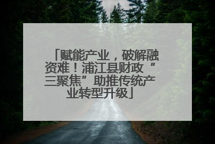 赋能产业，破解融资难！浦江县财政“三聚焦”助推传统产业转型升级