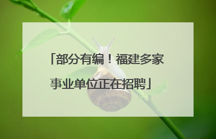 部分有编！福建多家事业单位正在招聘