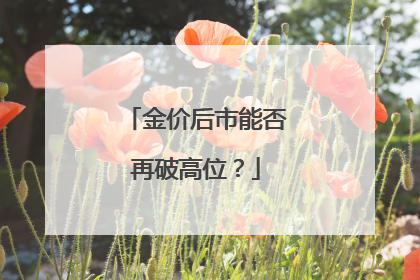 金价后市能否再破高位？