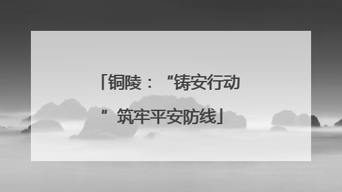 铜陵：“铸安行动”筑牢平安防线
