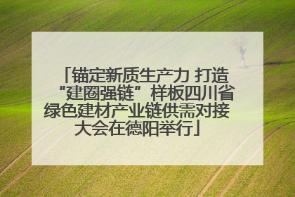 锚定新质生产力 打造“建圈强链”样板四川省绿色建材产业链供需对接大会在德阳举行