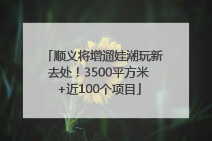 顺义将增遛娃潮玩新去处！3500平方米+近100个项目