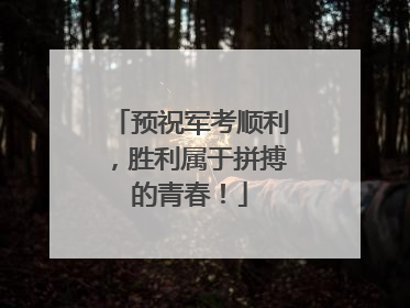 预祝军考顺利，胜利属于拼搏的青春！