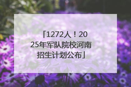 1272人！2025年军队院校河南招生计划公布