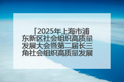 2025年上海市浦东新区社会组织高质量发展大会暨第二届长三角社会组织高质量发展峰会成功举办