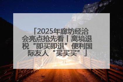 2025年廊坊经洽会亮点抢先看丨离境退税“即买即退”便利国际友人“买买买”