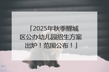 2025年秋季鲤城区公办幼儿园招生方案出炉！范围公布！