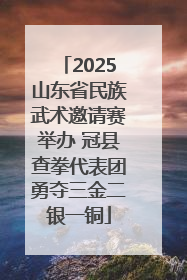 2025山东省民族武术邀请赛举办 冠县查拳代表团勇夺三金二银一铜